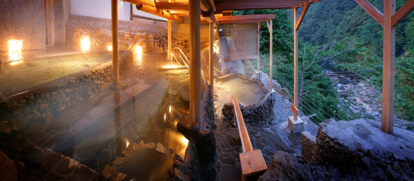 日本旅館「大川荘」是，福島縣會津・蘆牧溫泉的有绝景的露天溫泉 Ookawaso